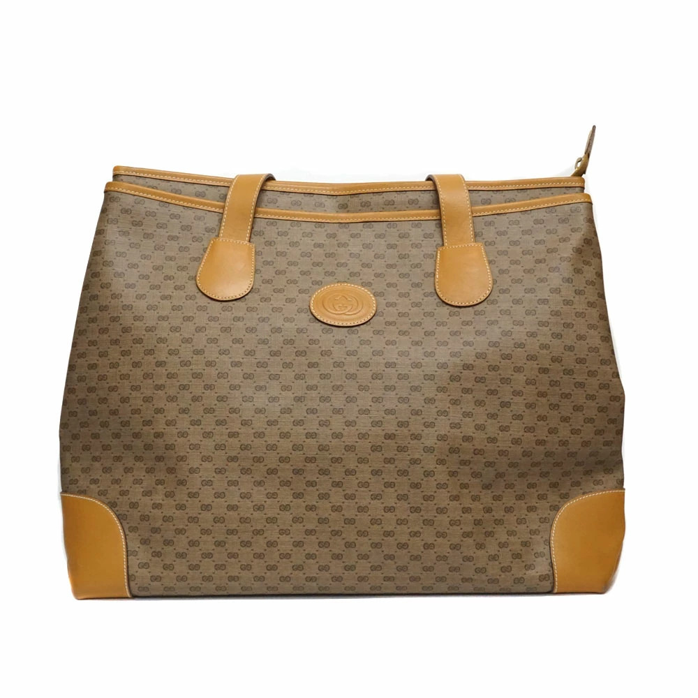 Gucci GG Tote Bag canvas brown leather